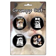Grumpy Cat Button Set 4-Pack